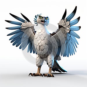 Fantasy Animated Eagle Preview: Humorous 3d Render With Dinopunk Elements