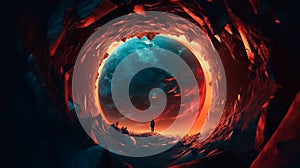 fantasy background of the Galaxy rounded hole the time loop gate