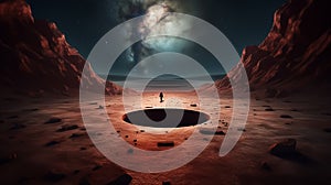 fantasy background of the Galaxy rounded hole the time loop gate