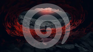 fantasy background of the Galaxy rounded hole the time loop gate