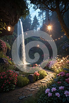 Fantasy background with ray of light