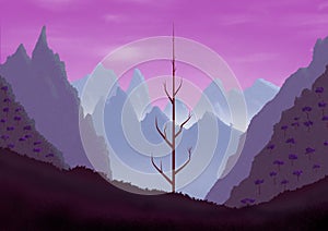 Fantasy background scenery. Original digital illustration