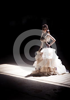 Fantasy brides in shadowed room photo
