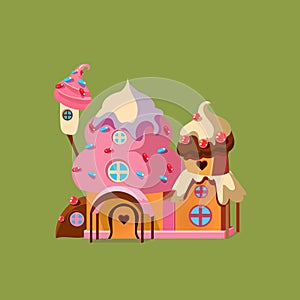 Fantasy Candy House. Vector Illustartion
