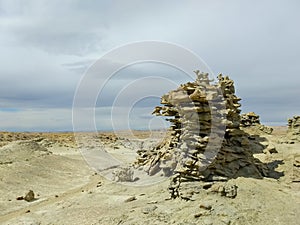 Strange rock formation in Fantasy Canyon, Vernal Utah photo