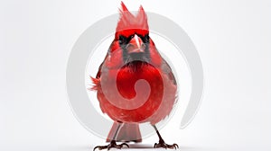 Fantasy Cardinal: Red Cardinal Headshots In Absurdist Installation Style