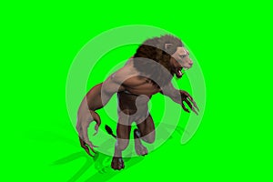 Fantasy character Humanoid Lion in epic pose - 3D render