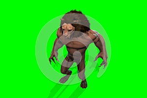 Fantasy character Humanoid Lion in epic pose - 3D render