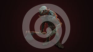 Fantasy character Troll Berserker in epic pose - 3D render
