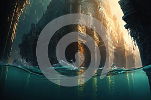 Fantasy city underwater