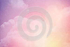 Fantasy cloudy sky with pastel gradient color and grunge texture, nature background