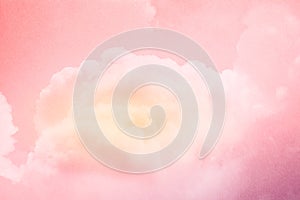 Fantasy cloudy sky with pastel gradient color and grunge texture, nature background