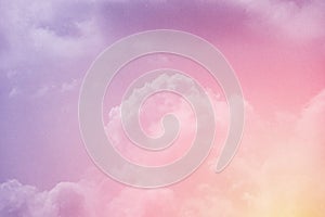 Fantasy cloudy sky with pastel gradient color and grunge texture, nature background