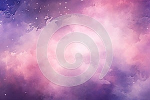 Fantasy cloudy sky with stars. Abstract fractal shapes. 3D rendering illustration, Abstract starlight and pink and purple clouds