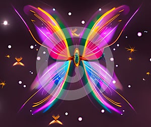 Fantasy colorful abstract butterfly
