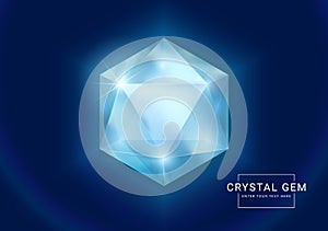 Fantasy crystal jewelry gems, polygon shape stone for game asset