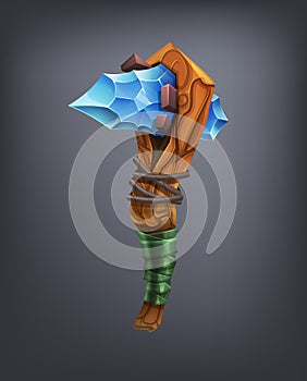 Fantasy cudgel weapon for game or cards.