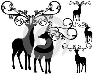 Fantasy deers vector