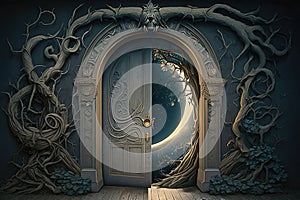fantasy door to an other world. Generative AI