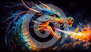 Fantasy dragon, generative ai illustration