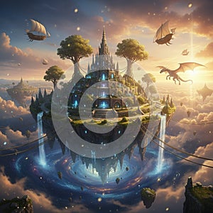 Fantasy dragons Abstract Background