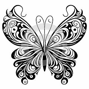 Fantasy drawing butterfly flower pattern symbol