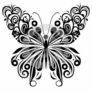 Fantasy drawing butterfly flower pattern symbol