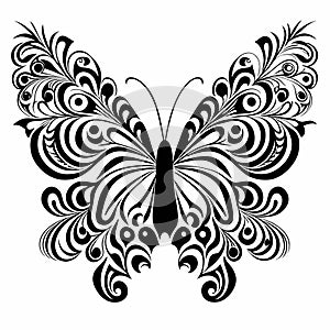 Fantasy drawing butterfly flower pattern symbol