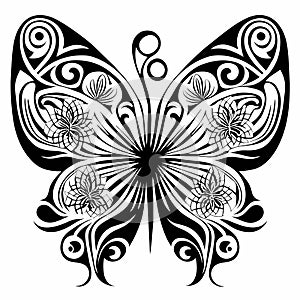 Fantasy drawing butterfly flower pattern symbol