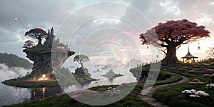 Fantasy dreamland background for projects