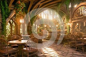 Fantasy elvish tavern