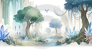 Fantasy environment with calming rhythms and serene landscapes