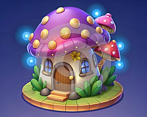 Fantasy fairy tale house with mushrooms