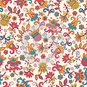 Fantasy floral seamless pattern