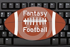 Fantasy Football message on a black keyboard