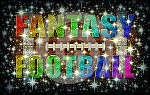 Fantasy Football Title On a Star Covered Football