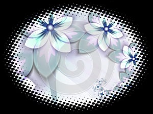 Fantasy fractal soft flower on black background. Original background for your graphic design
