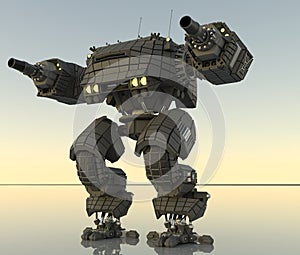 Fantasy Futuristic walking Tank. Original idea and modeling auth