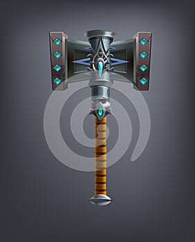 Fantasy hammer weapon for game or cards.