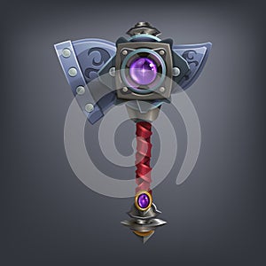 Fantasy hammer weapon for game or cards.