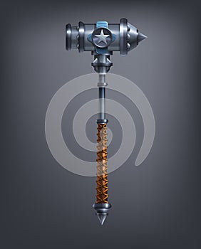 Fantasy hammer weapon for game or cards.