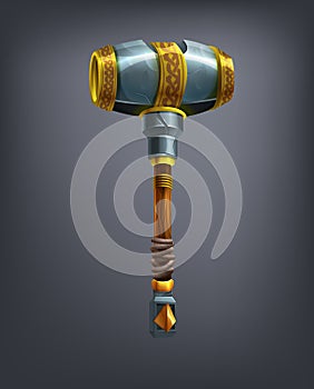 Fantasy hammer weapon for game or cards.