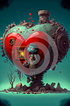 Fantasy Heart illustration created with Generative AI