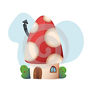 Fantasy house vector cartoon fairy treehouse and housing village illustration set of kids fairytale playhouse isolated