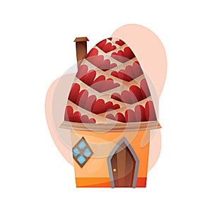 Fantasy house vector cartoon fairy treehouse and housing village illustration set of kids fairytale playhouse isolated