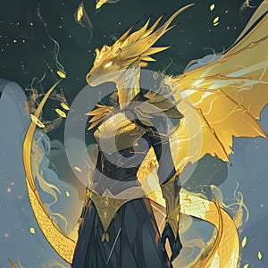 Fantasy illustration of a fantasy dragon. Digital painting. 3d rendering.