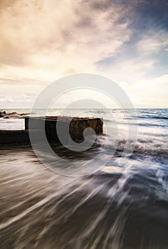 fantasy image of beach with sunlight effect