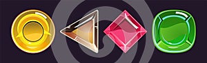 Fantasy Jewelry Gem and Crystal Stone for Game Vector Set