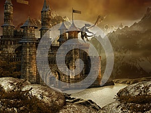 Fantasy landscape with a castle