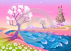 Fantasy landscape with castle